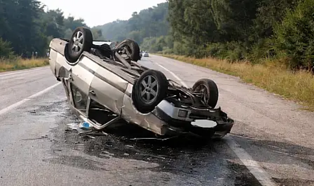 Milas'ta araç takla attı: 2 kişi hastaneye kaldırıldı