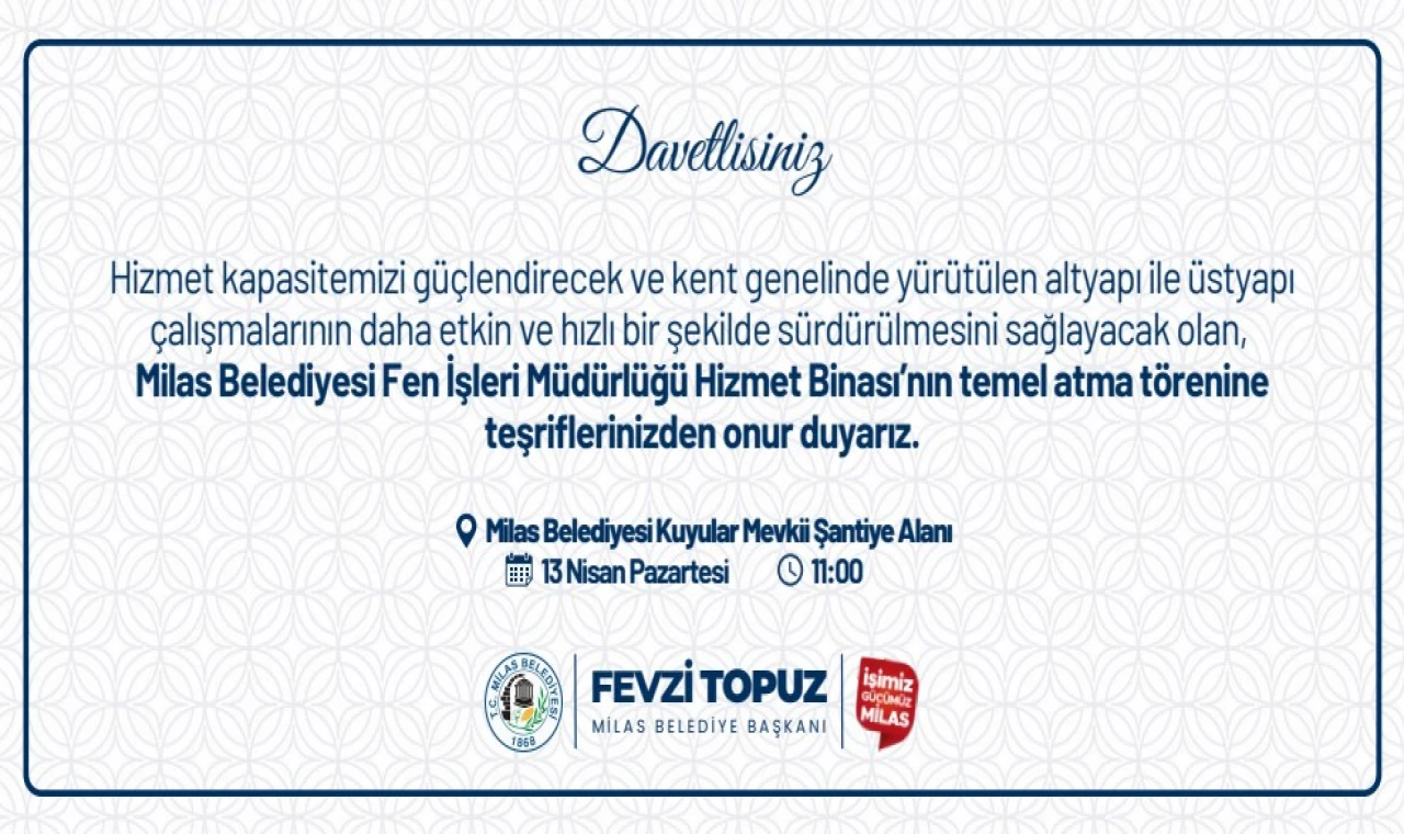 Milas'ta Belediye Hizmetlerine Güç Katacak Yeni Proje