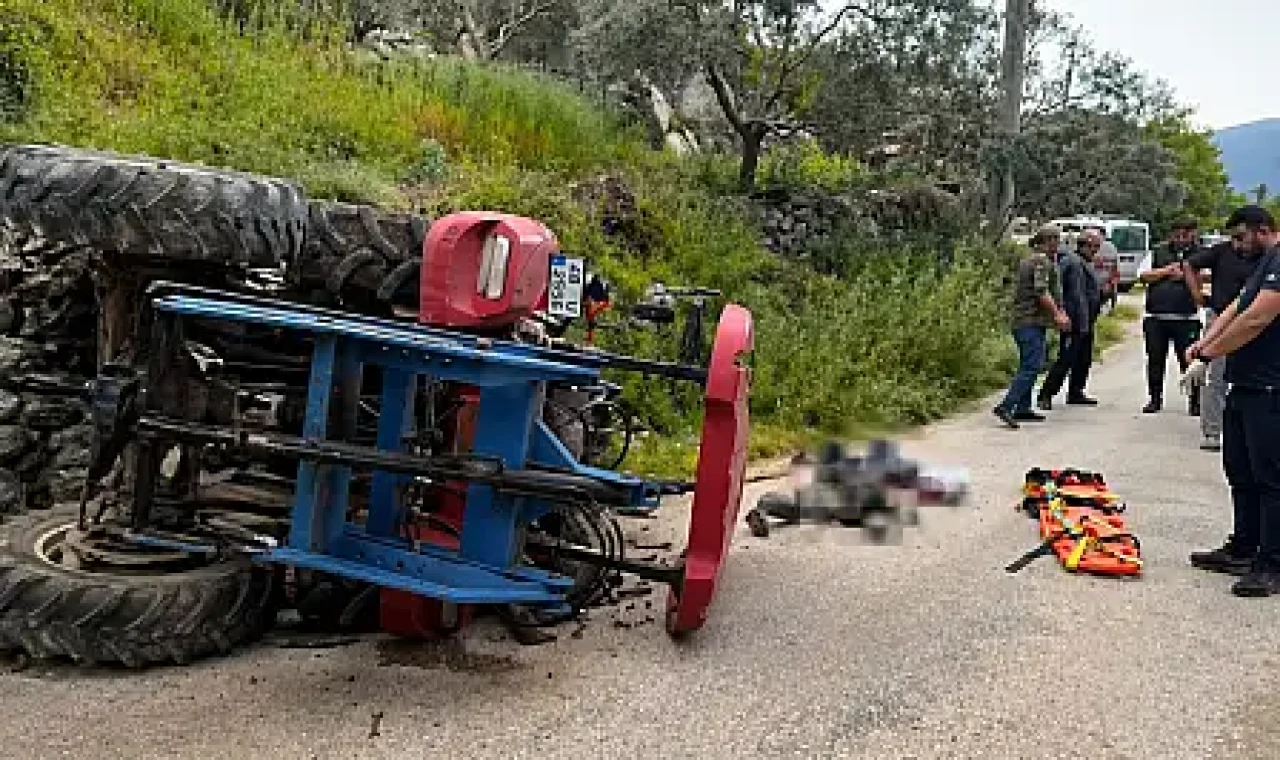 Milas'ta traktör devrildi: Sürücü ağır yaralandı