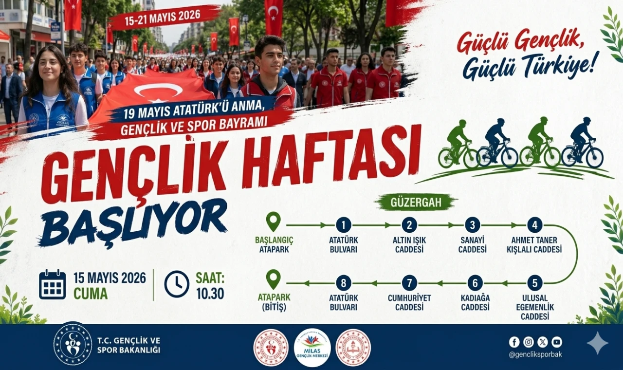 Milas’ta Gençlik Haftası Coşkusu Bisiklet Turuyla Başlıyor