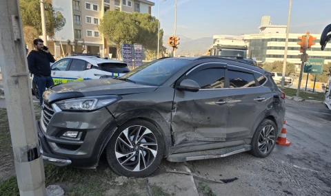 Milas Adliye Kavşağı'nda Korkutan Kaza: 1 Yaralı