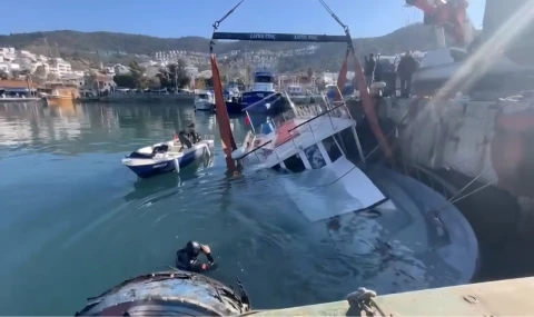 Güllük’te Olumsuz Hava Şartları Balıkçı Teknesinin Batmasına Neden Oldu