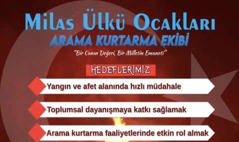 MİLAS ÜLKÜ OCAKLARI ARAMA KURTARMA EKİBİ KURULUYOR
