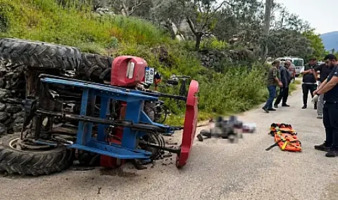 Milas'ta traktör devrildi: Sürücü ağır yaralandı