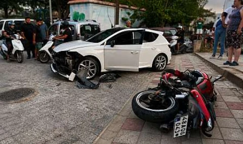 Milas Sanayi Caddesi'nde Otomobil ile Motosiklet Çarpıştı: 1 Yaralı